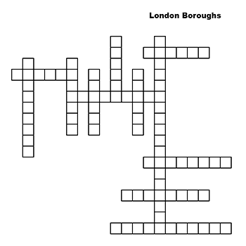 An unnumbered criss cross-style crossword puzzle