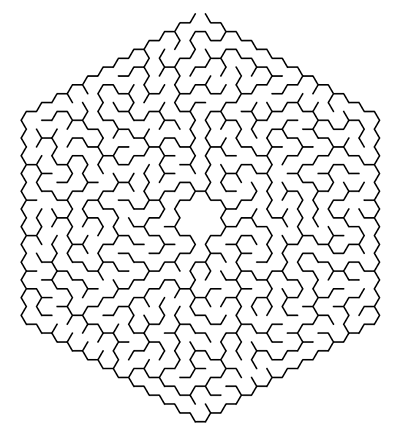 A hexagonal maze